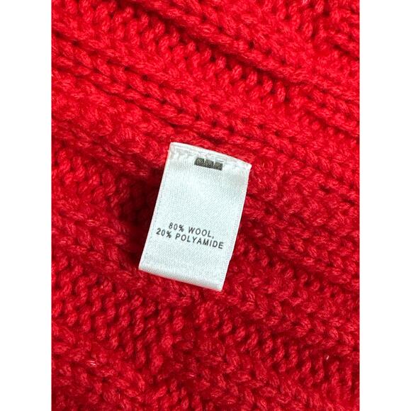 St. John Wool Red Knit Holiday Christmas Sweater Size M - Picture 10 of 11